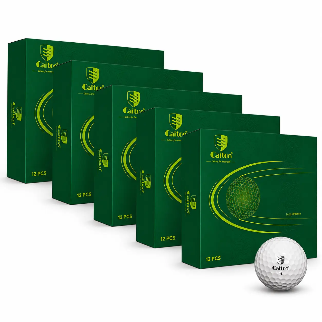 Caiton Long Distance Performance Golf Balls – 5 Boxes